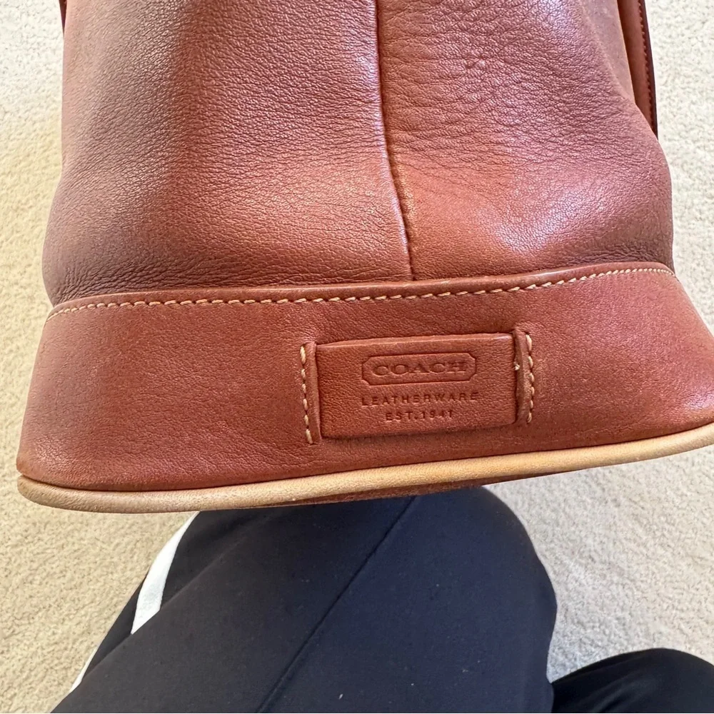 Vintage Coach Hampton Brown Leather Tote Bag